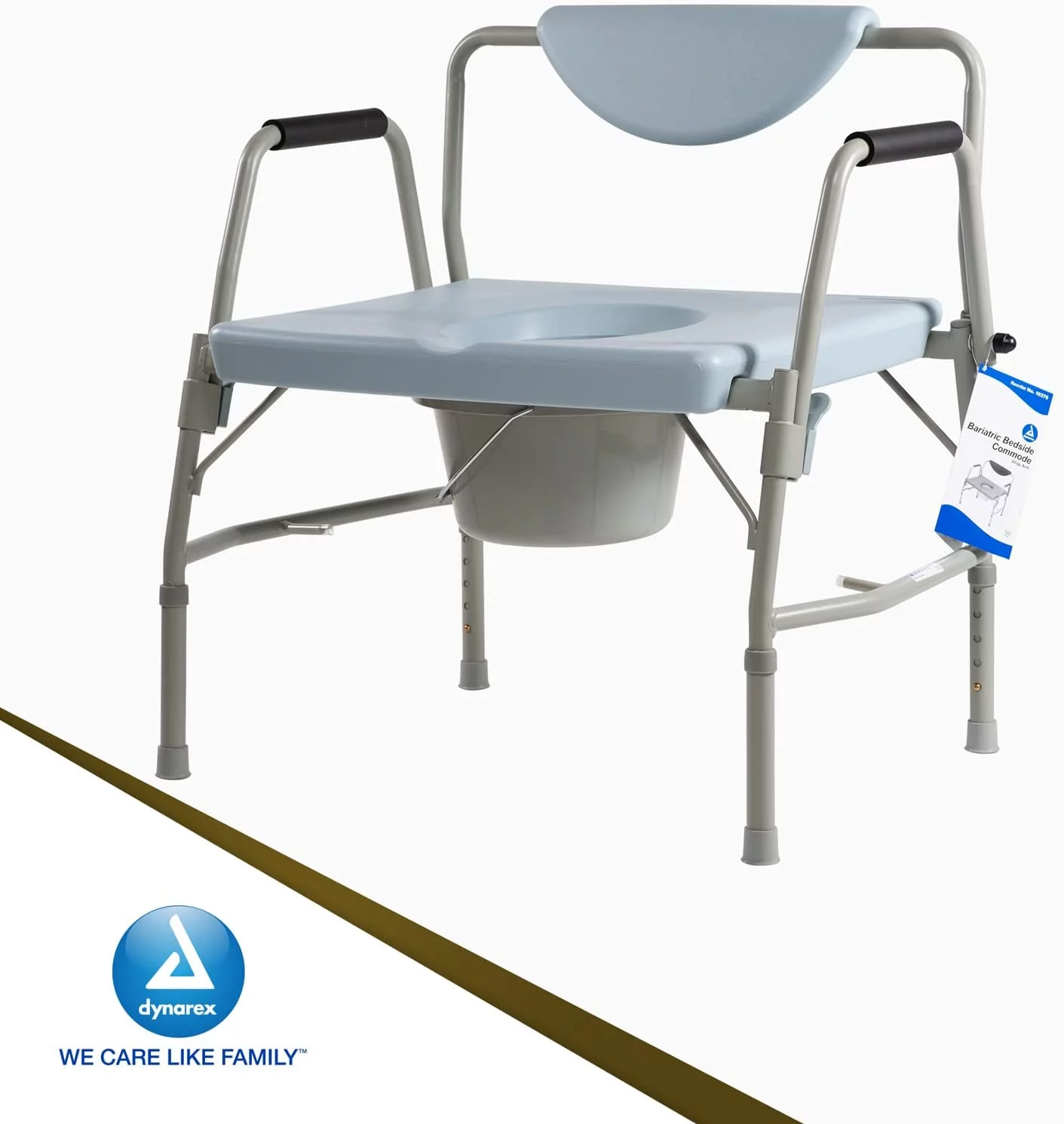 Deluxe Bariatric Drop-Arm Commode 1000lb Capacity by Dynarex