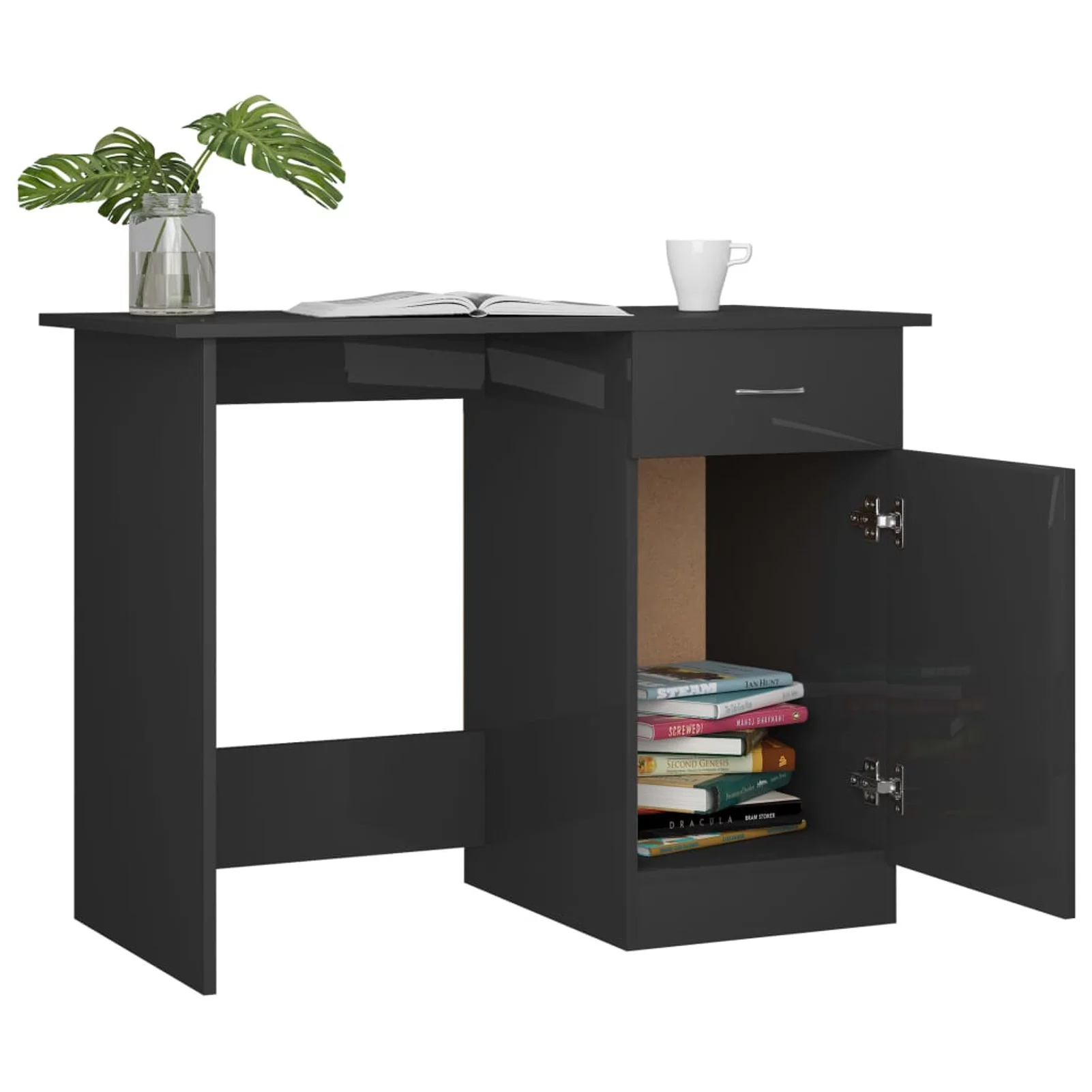 moobody Desk High Gloss Gray 39.4