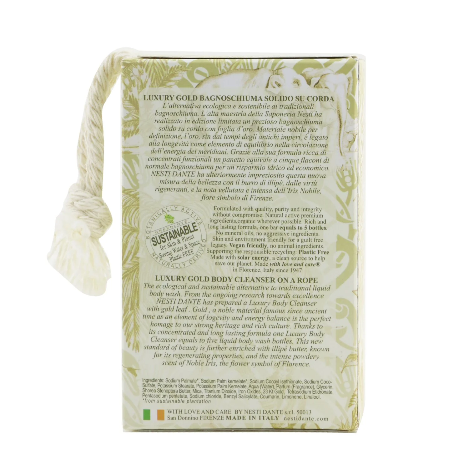 Nesti Dante Luxury Body Cleanser On A Rope - 23K Gold Body Cleanser With Gold Leaf (Limited Edition)  150g/5.3oz