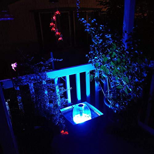 730GPH Submersible Pump Fountain with RGB Color Changing Ring Water Patterns Decoration Garden Pond Landscape 2800L/H, 110V/55W