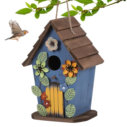 handrong Bird Houses for Outside,Wood Birdhouse,Bird Nest,Birdhouses for Outdoors,Wooden Bird Box,Bluebird House for Outside,Bird Gifts for Bird Lovers