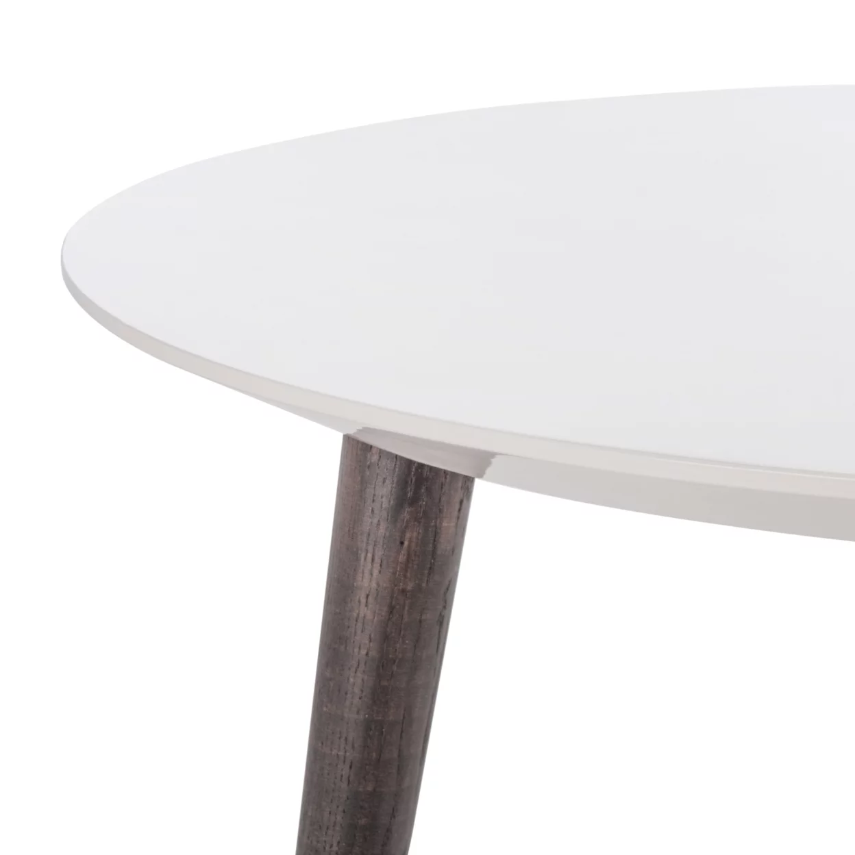 SAFAVIEH Josiah Retro Round Lacquer Accent Table White / Dark Brown
