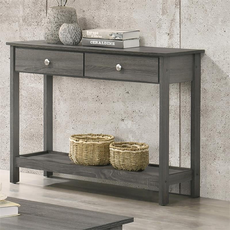 Bowery Hill Transitional 3-Piece Wood Coffee Table Set in Gray