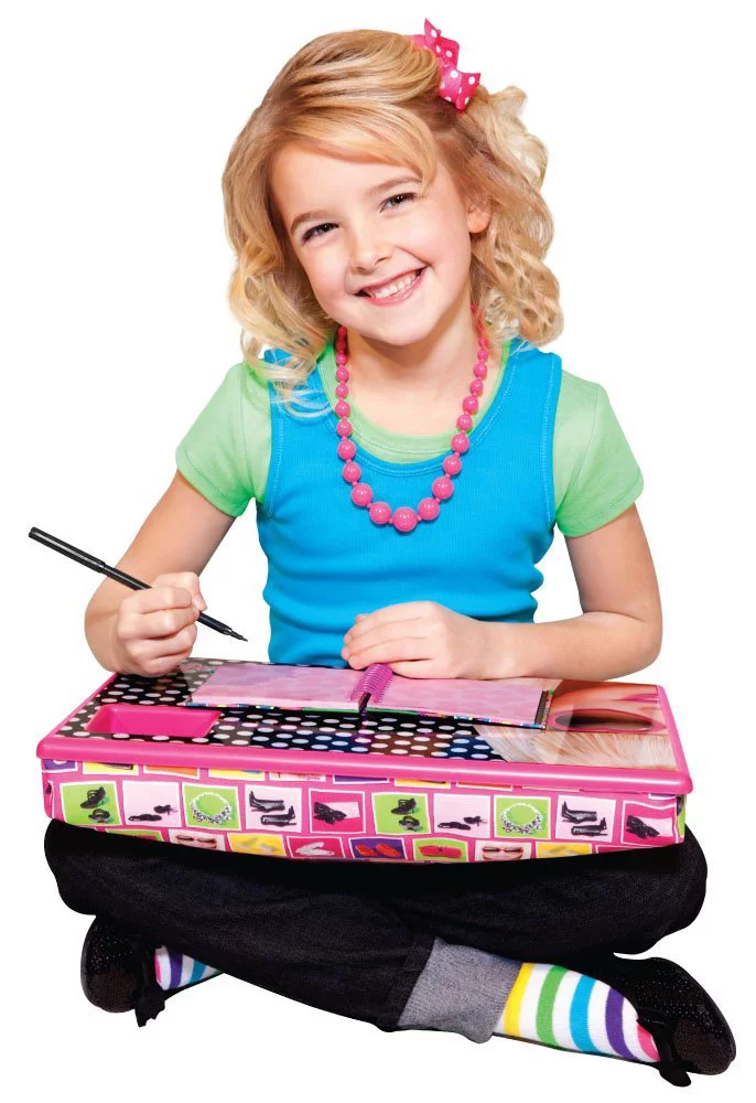 Fashion Angels Barbie Lap Desk - Sitting in bed, on the couch, or even in the car - this makes a portable design workspace wherever you go