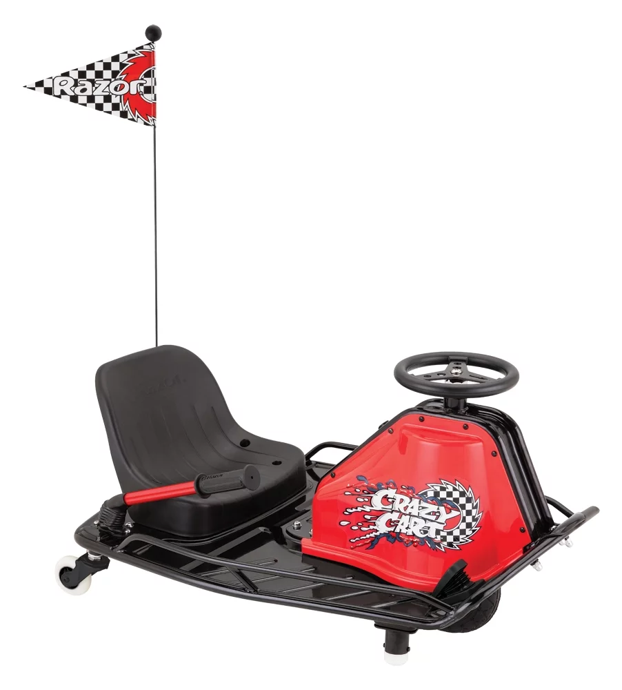 Razor Crazy Cart - 24V Electric Drifting Go Kart for Kids 9 and up- Variable Speed, Up to 12 mph, Drift Bar for Controlled Drifts