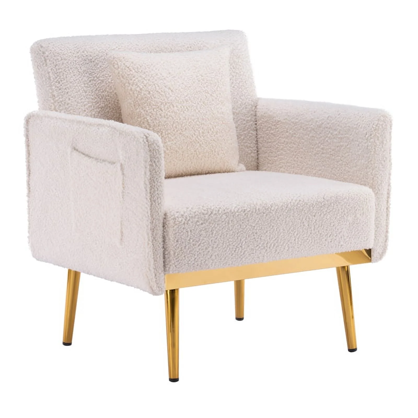 28.3'' Wide Velvet Contemporary Modern Accent Armchair-White