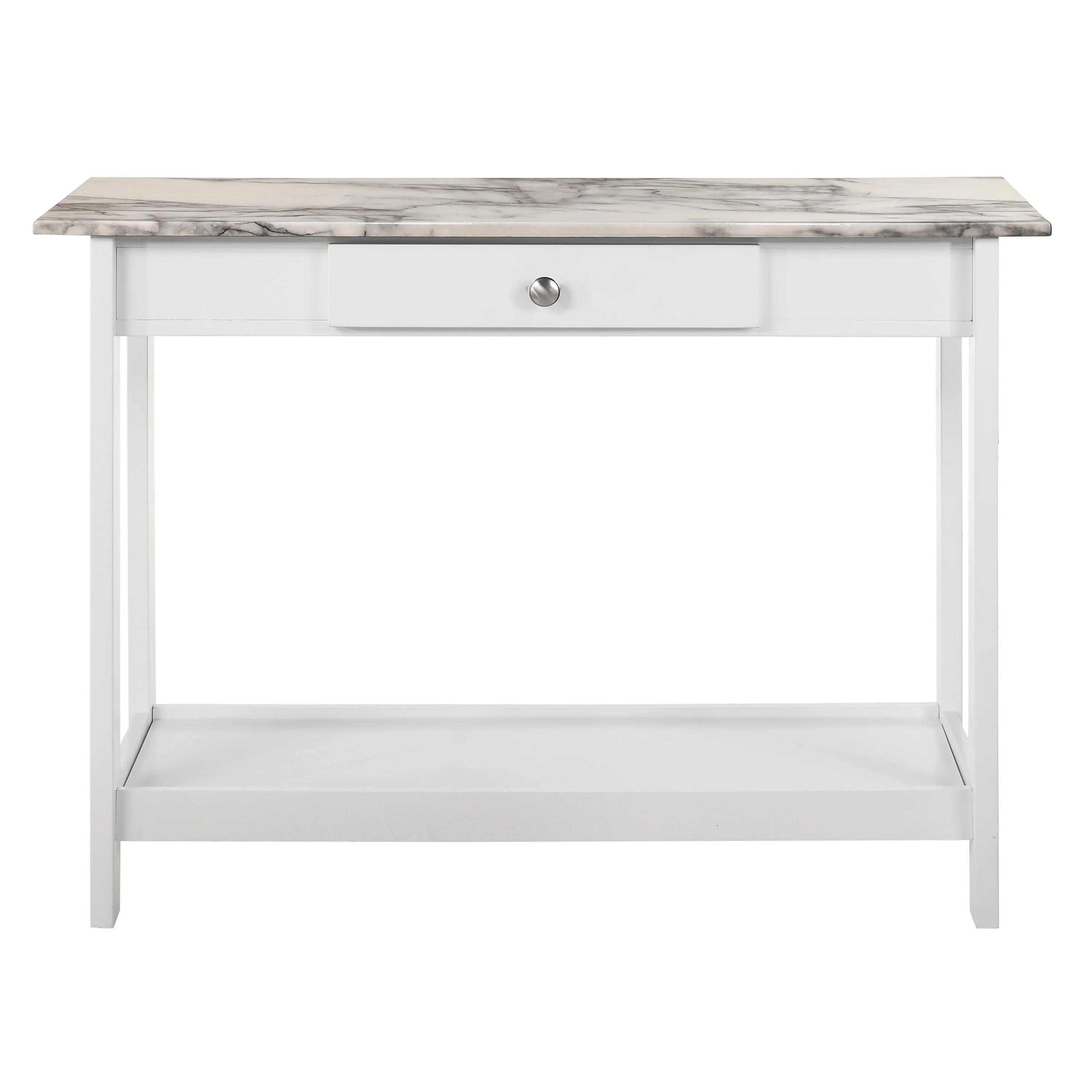 Umbra Indoor Storage Wood White Sofa Table for Living Room by Furniture of America