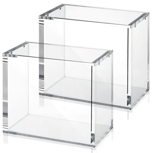Rainmae 2 Pack Acrylic Magnetic Case Compatible with TCG Booster Boxes Stackable Booster Box Case Acrylic Display for PKMN, 5mm Thick Magnetic Closure Booster Box Gifts for Cards Collectors