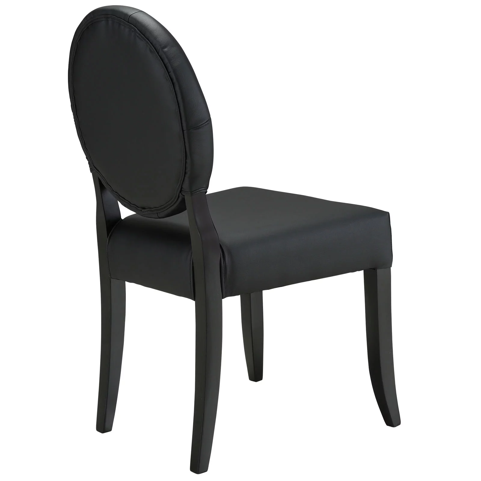Modway Button Dining Vinyl Side Chair in Black
