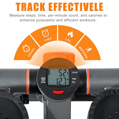 Stepper for Exercise at Home Mini Stair Stepper with Resistance Bands Exercise Equipment for Home Stair Climber Stepper Machine for Home Gym Cardio Equipment for Full Body Workout