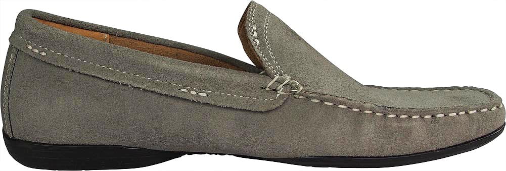 Masimo Mens Leather Driving Shoes Adult Male Slip on Loafers Grey 6