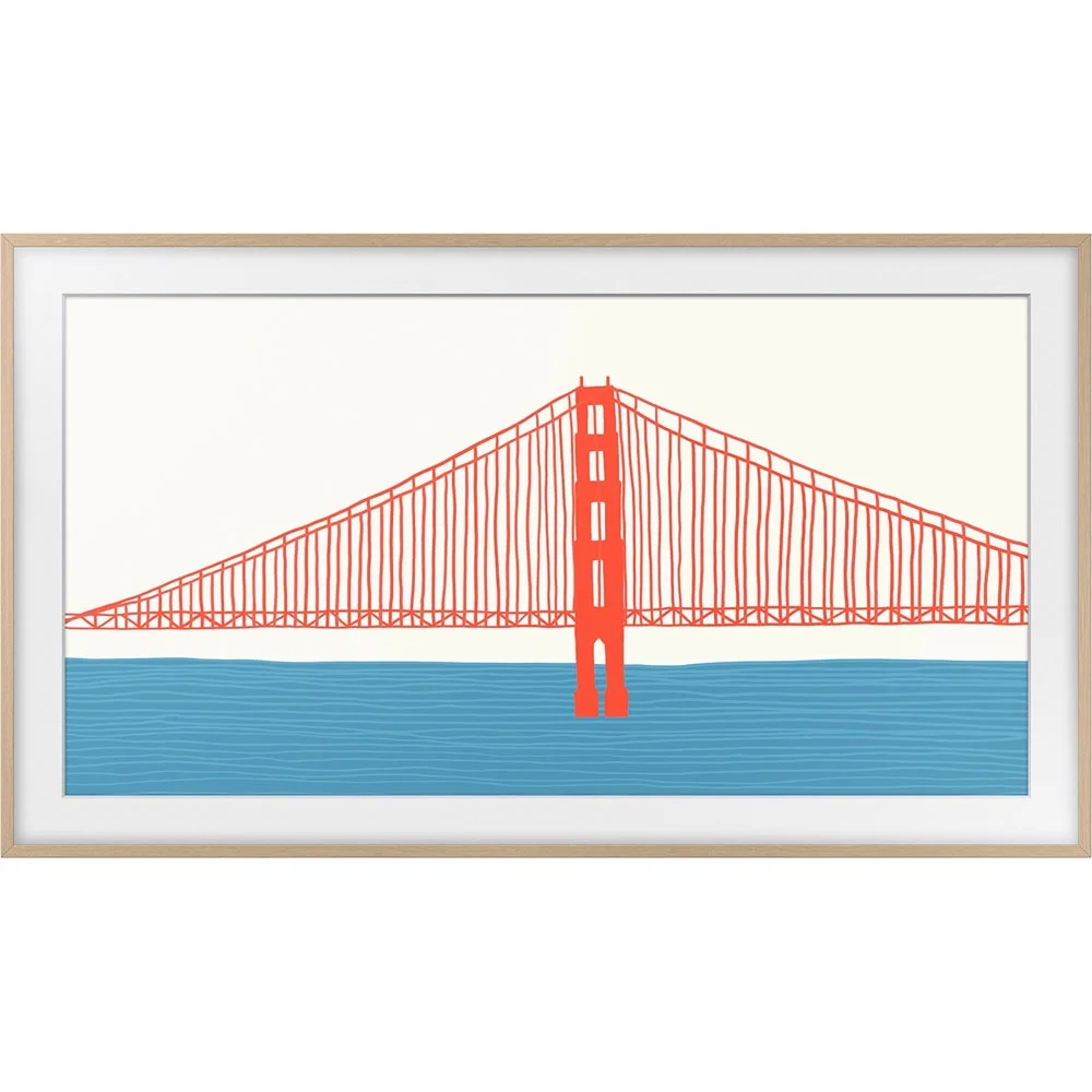 Samsung QN75LS03BAFXZA 75 inch the Frame QLED 4K UHD Quantum HDR Smart Television 2022 Bundle with Samsung 75 inch Modern Teak