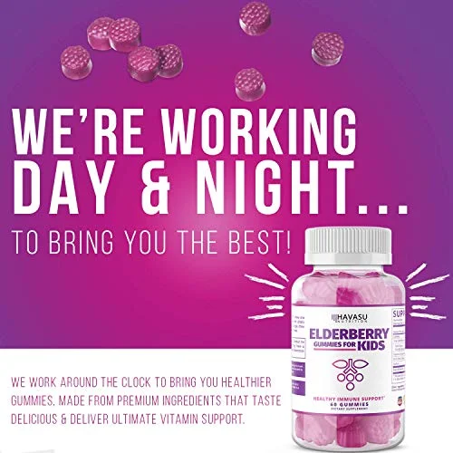 Havasu Nutrition Elderberry Gummies for Kids | Healthy Immune Support Supplement | 120 Gummies