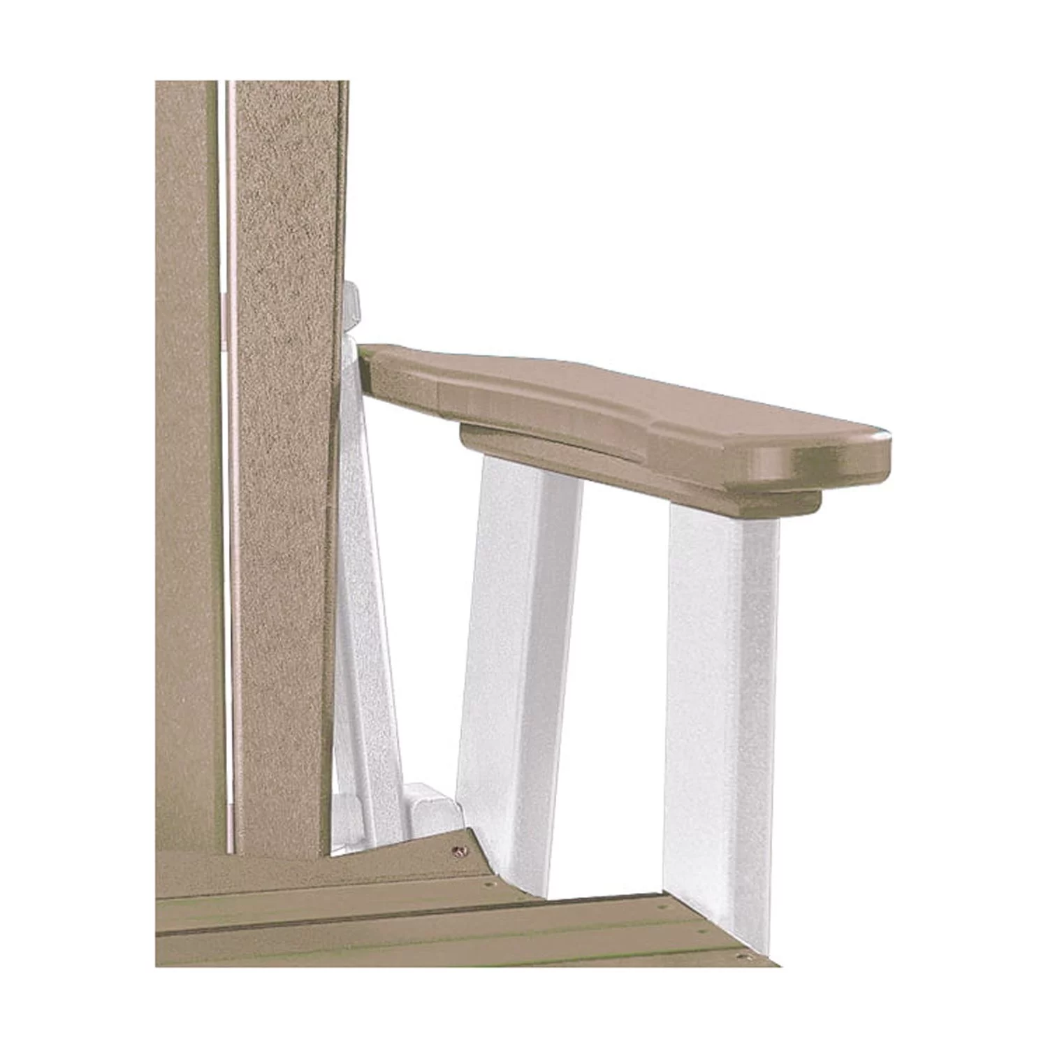 OS Home and Office Furniture Resin Fan Back Balcony Glider in Weatherwood/White