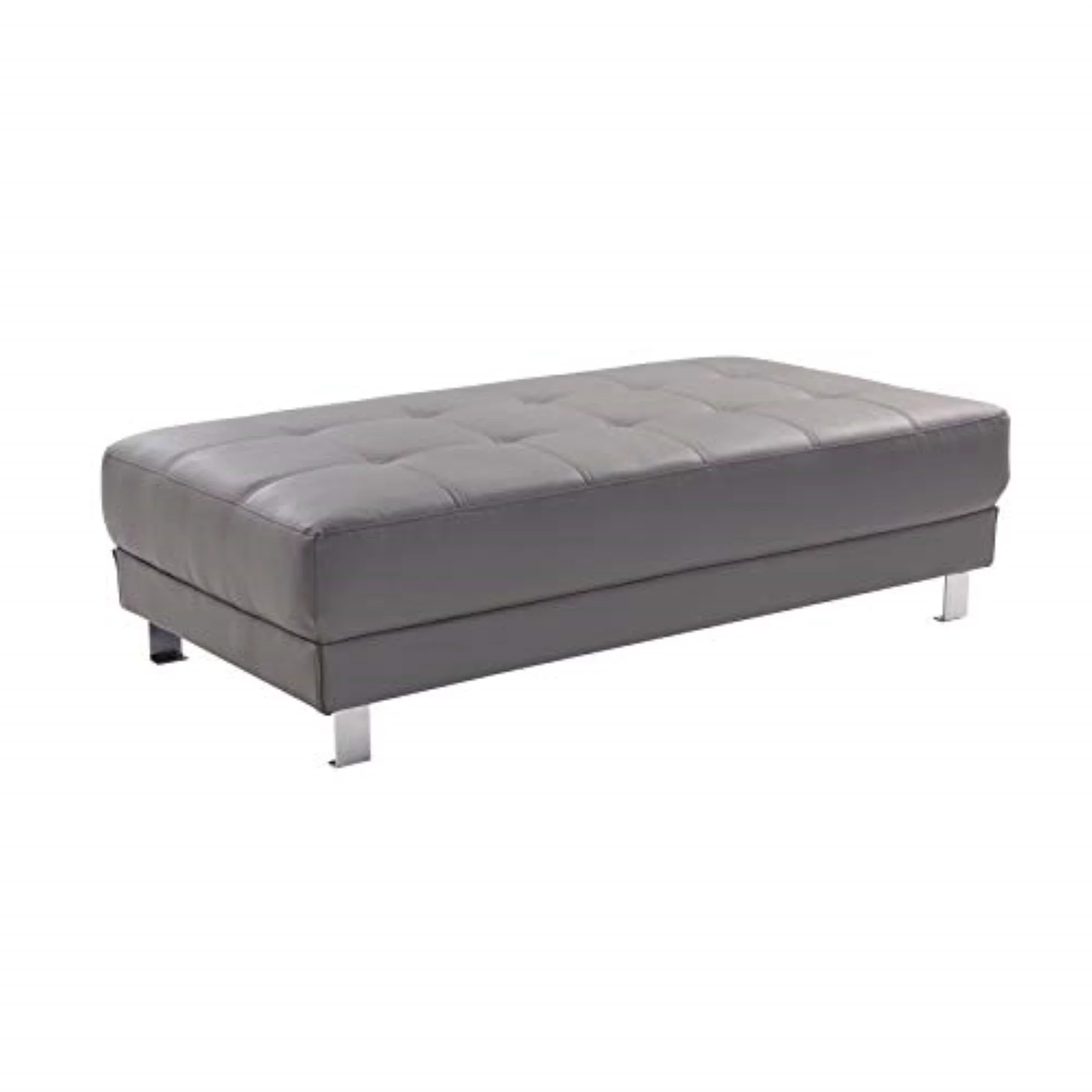 Glory Furniture Riveredge Faux Leather Milan Ottoman in Gray