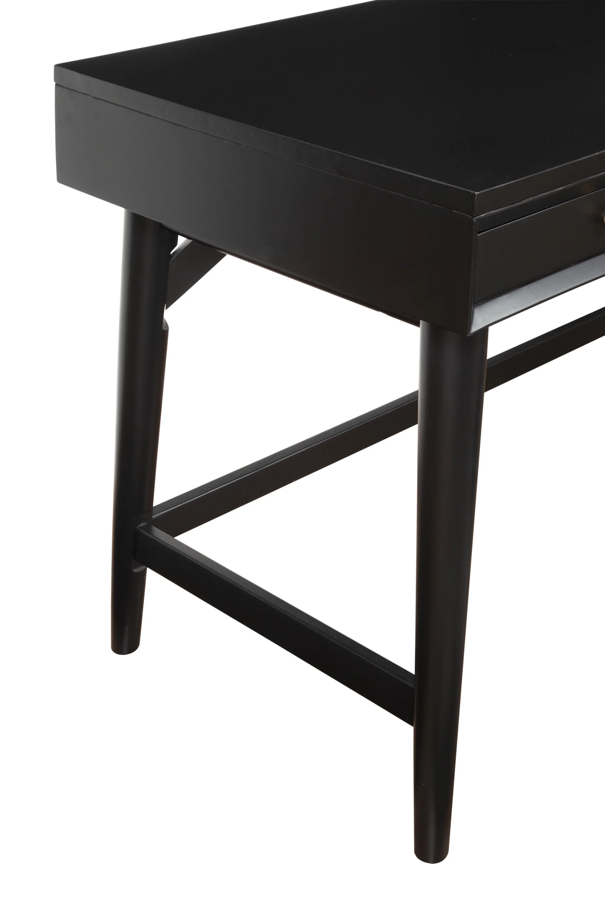 Alpine Furniture Flynn Large Wood 3 Drawer Desk in Black