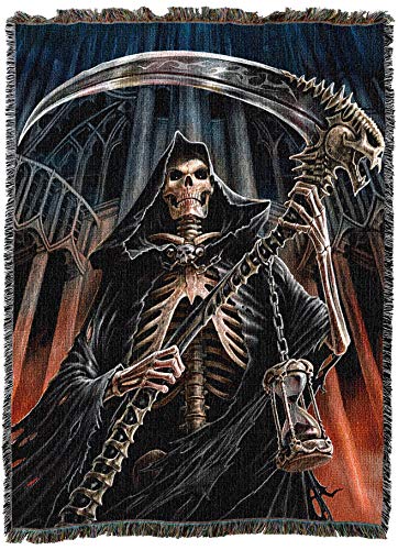Pure Country Weavers Summon The Reaper Woven Blanket by Anne Stokes - Fantasy Gift Cotton Tapestry Throw - Made in The USA - 72