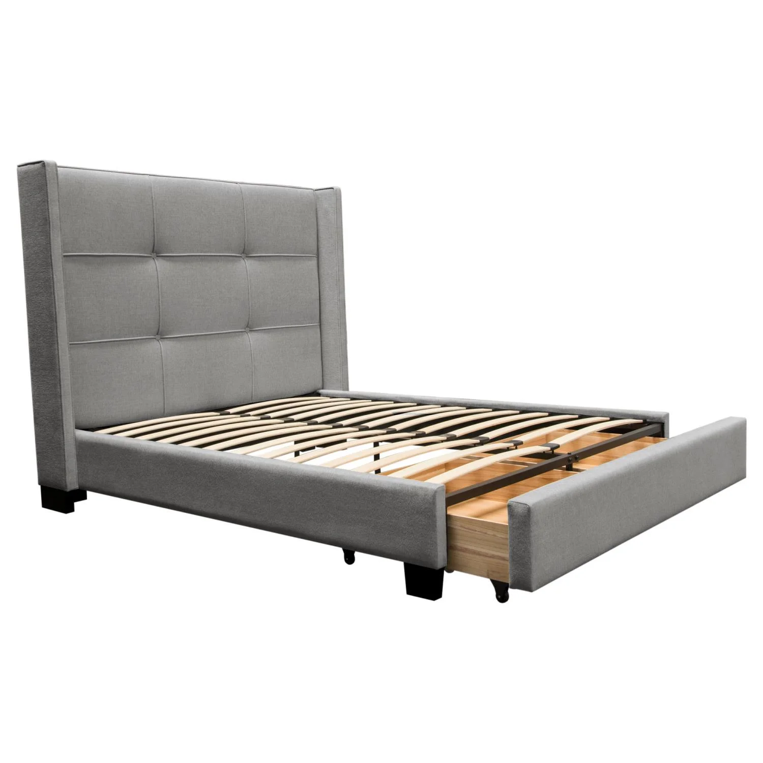 Diamond Sofa 59 in. Polyester Tufted Bed in Gray (Eastern King: 88 in. L x 86 in. W x 59 in. H)