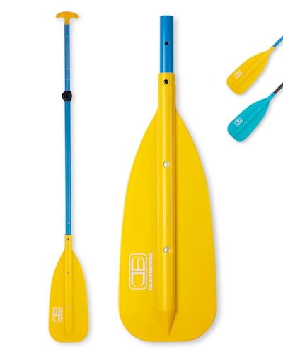 OCEANBROAD Canoe Paddle, Adjustable from 4'3''to 5'3''/130cm to 160cm Aluminum Shaft with Plastic Blade for Canoeing Boating Kayaking, 3-Piece Floatable Oar