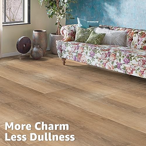 Art3d Peel and Stick Vinyl Floor Tiles 30-Pack 12 x 12 inch, Self Adhesive Waterproof Flooring Wood Planks for Kitchen, Dining Room, Bedrooms, Cover 30 Sq. Ft, Taupe Ash