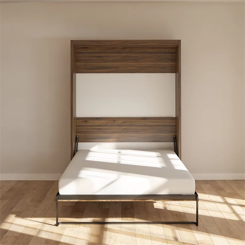 Bowery Hill Transitional Engineered Wood Brown Full Murphy Wall Bed