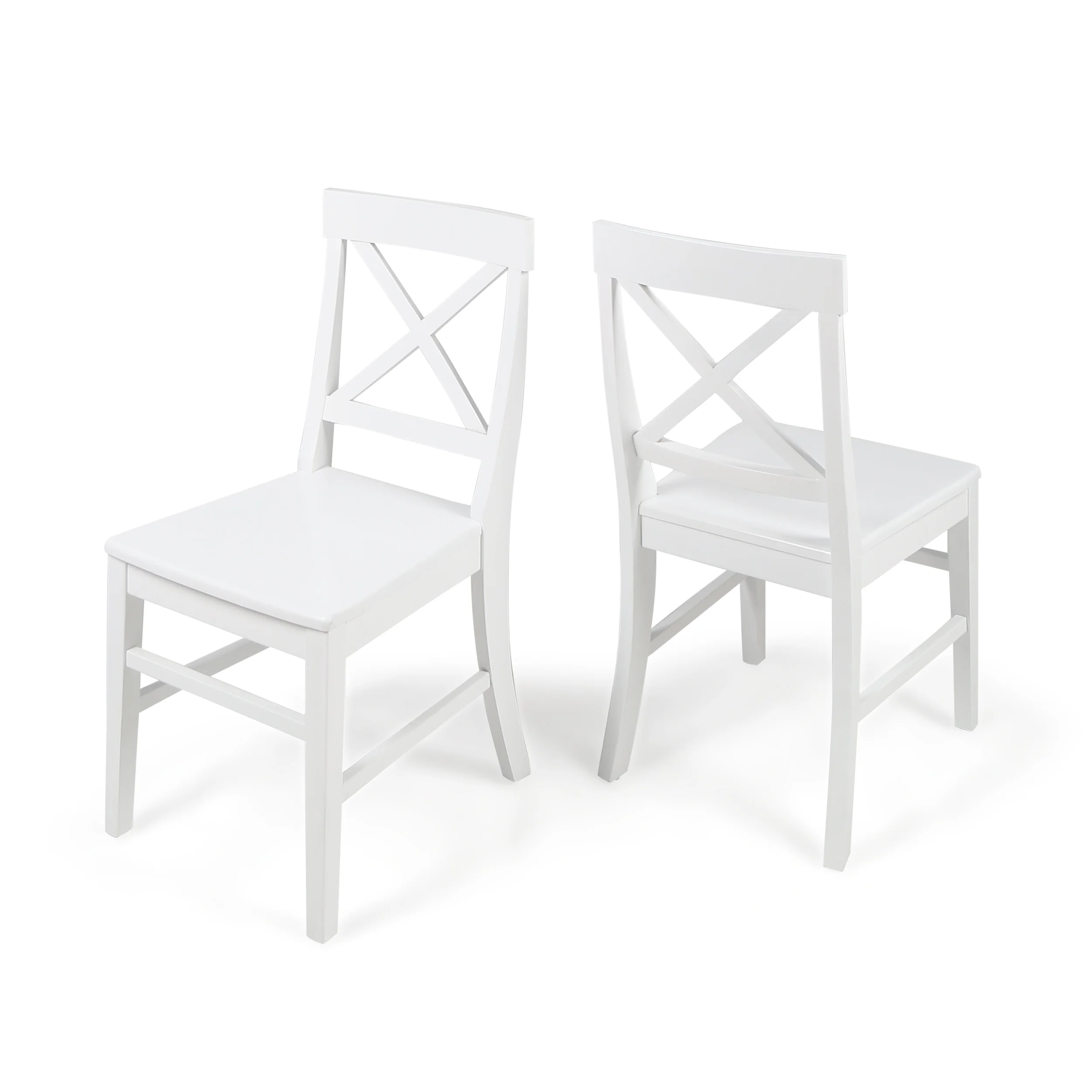 Noble House Roseann Acacia Wood Dining Chairs, Set of 2, White