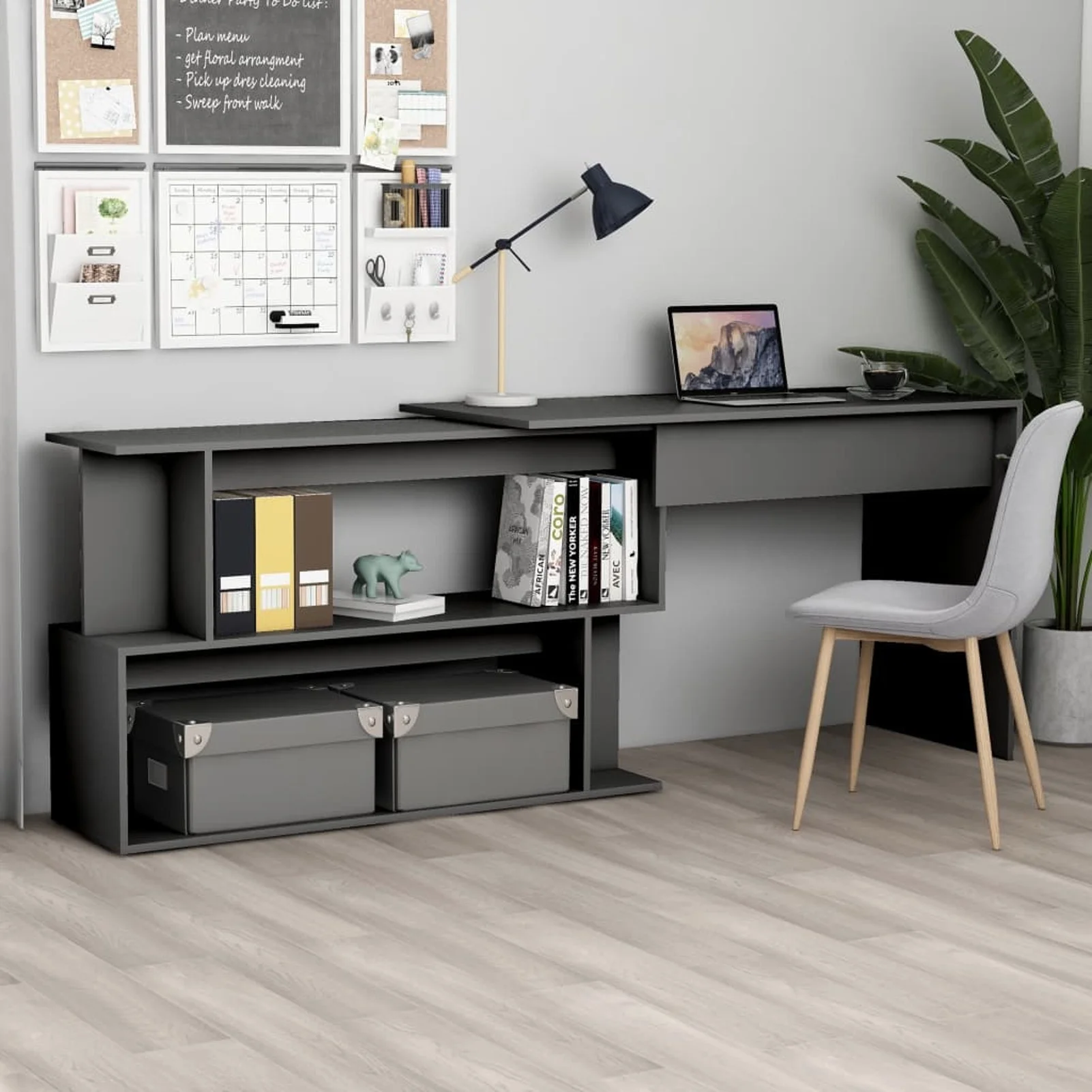 Gecheer Corner Desk Gray 78.7
