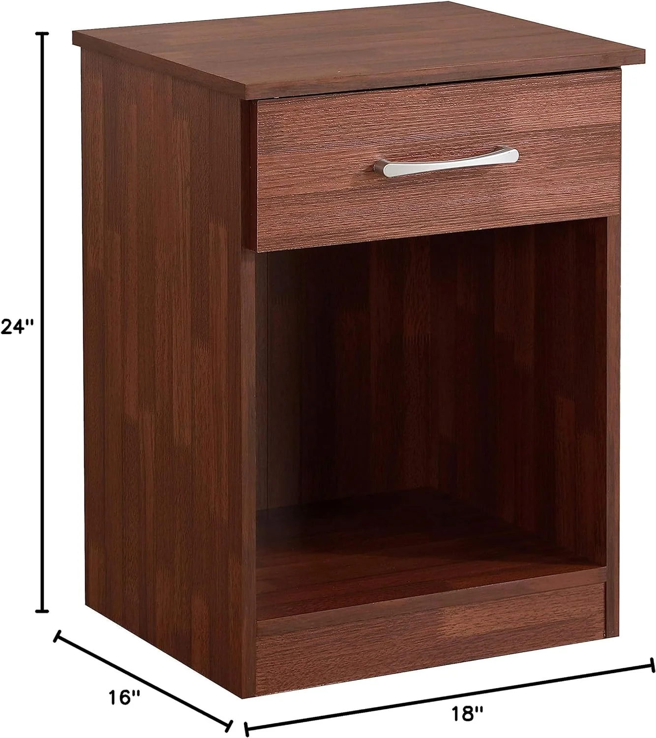Lindsey 1 Drawer RTA Nightstand In Cherry