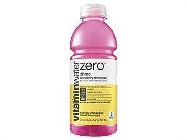Vitaminwater Zero Shine Water, Strawberry Lemonade, 20 Ounce (24 Bottles)