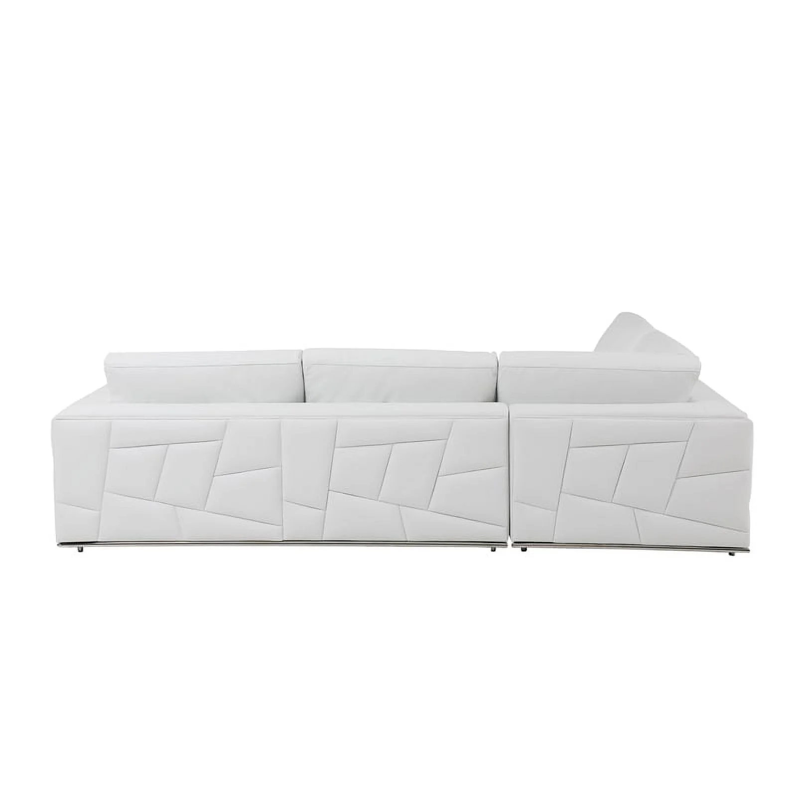 Titan Furnishings Transitional Italian Top Grain Leather Sectional White