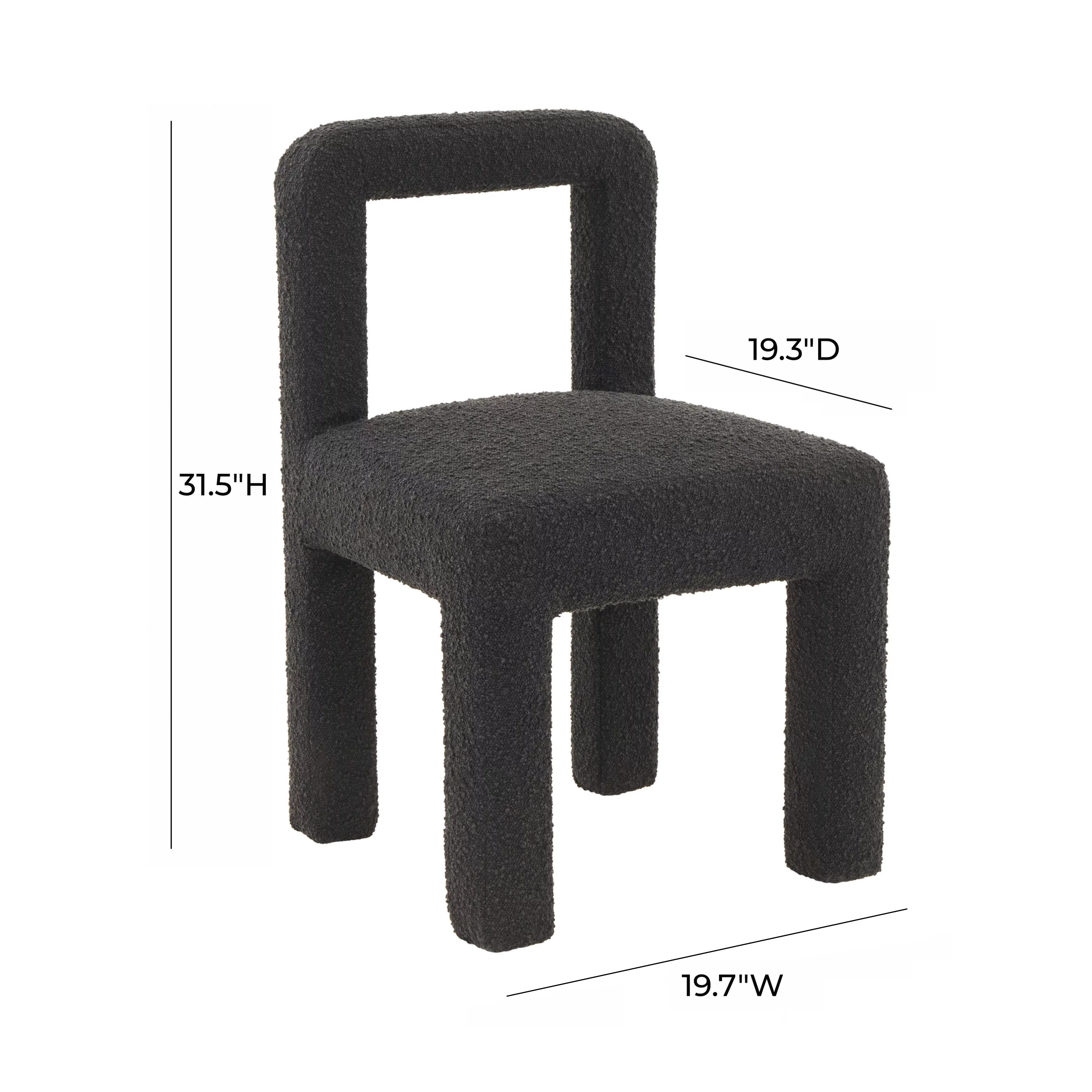 TOV Furniture Hazel Black Boucle Dining Chair