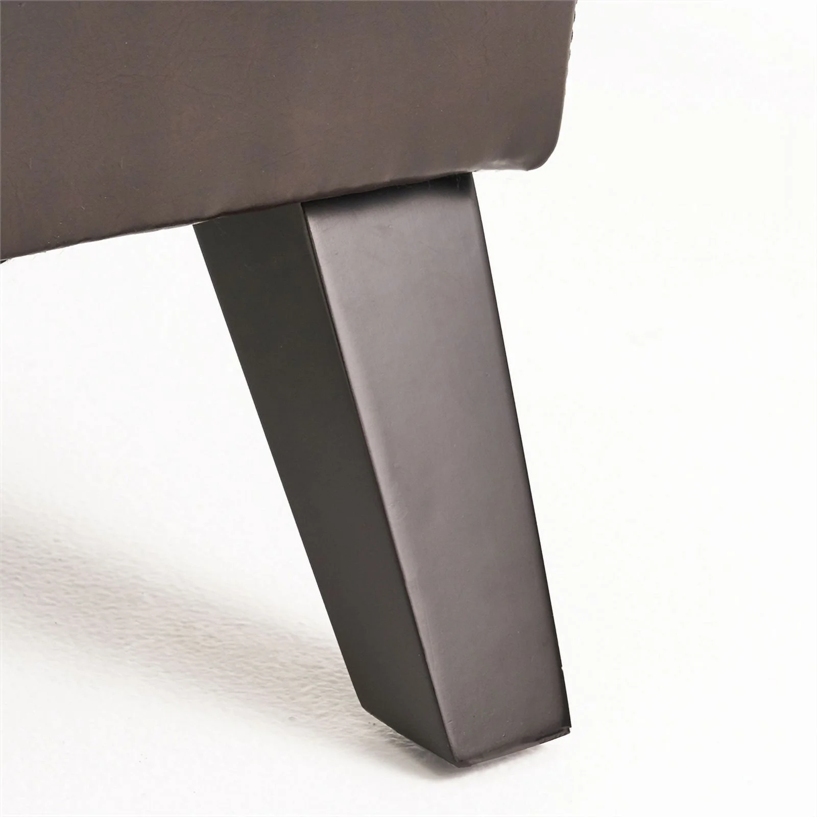 Noble House Finlay Bonded Faux Leather Chaise Lounge in Brown