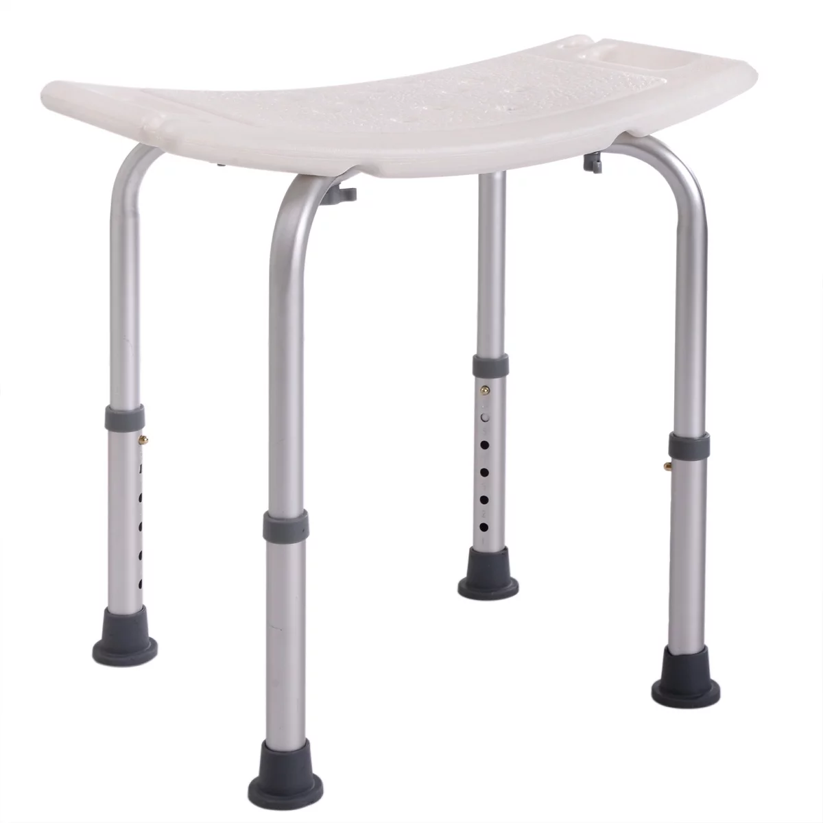 Jaxpety 6 Adjustable Height Bath Shower Chair Medical Bench Bathtub Stool Seat White New