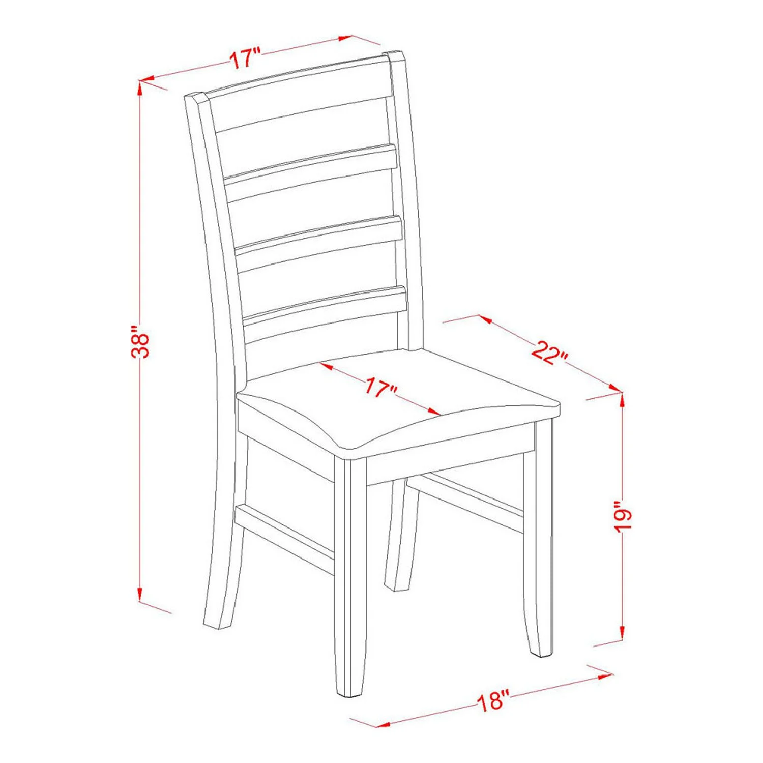 HomeStock French Country Table Set-Dining Table And 4 Wooden Dining Chairs