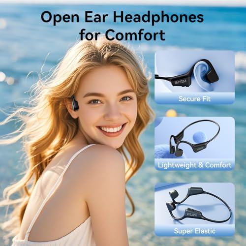 Bone Conduction Headphones, Wireless Bluetooth 5.4 Open Ear Headphones,with Mic,15H Playtime,IPX6 Waterproof Sports Headset,for Running,Cycling,Workouts, Outdoor Sports (Green)