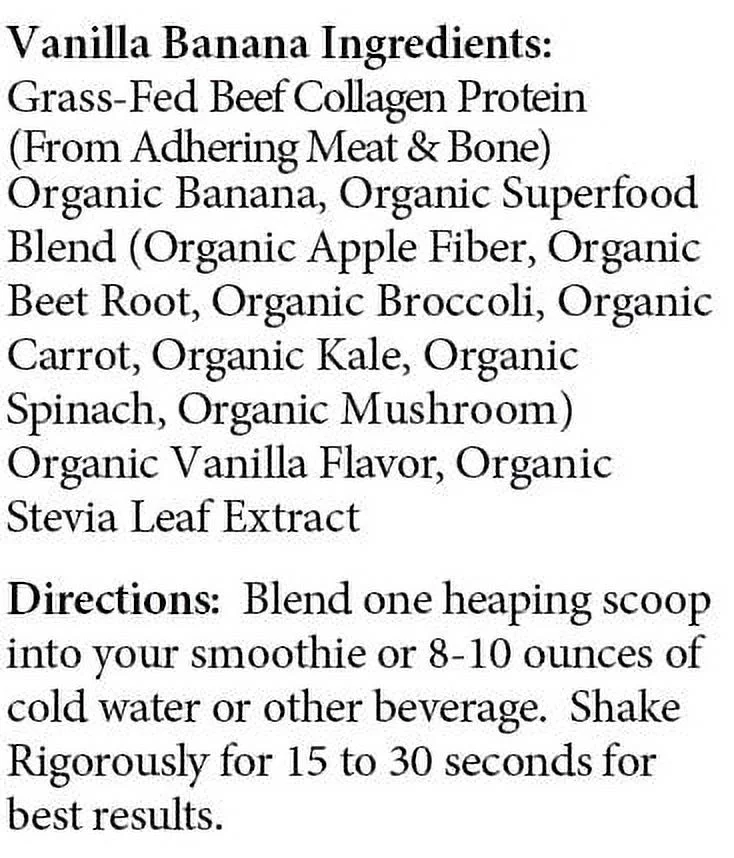 Paleo Perfection Vanilla Banana Protein Powder (w/o Stevia, AIP compliant)