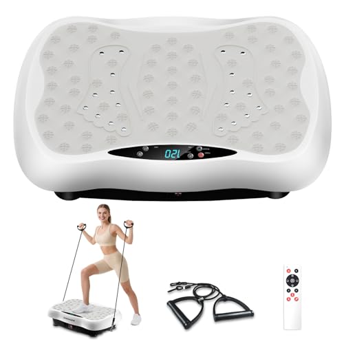 Vibration Plate Exercise Machine, Vibrating Equipment for Weight Loss and Lymphatic Drainage Massager, 3D Waver Exerciser for Fitness, Full Body Workout Shake Board with 120 speeds