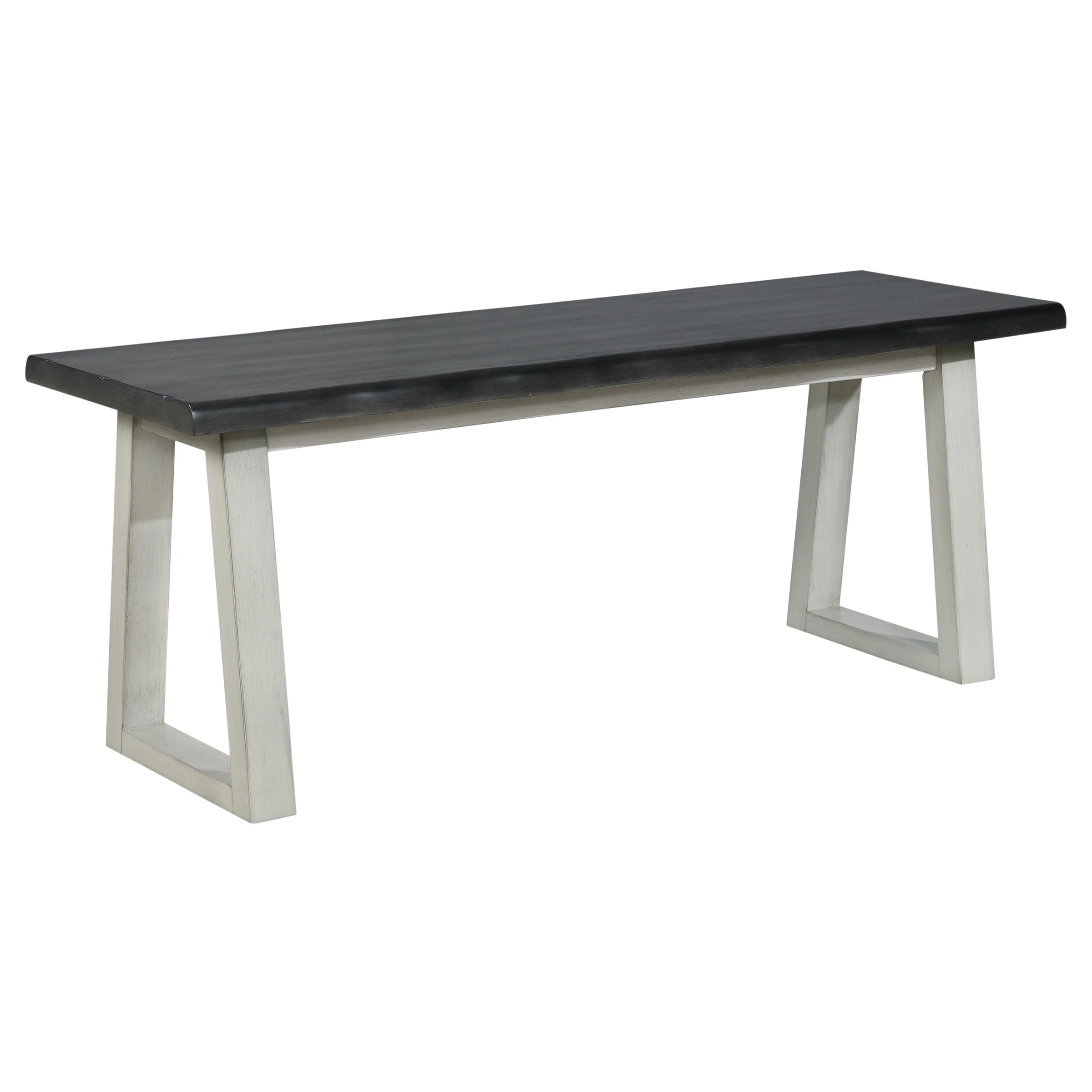 Weston Bench in Charcoal Engineered Wood with Light Gray Base