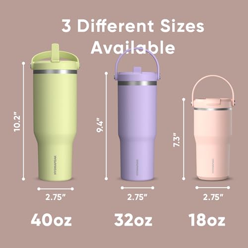 Hydrapeak Nomad 24 oz Tumbler with Handle and Straw Lid, Leakproof, Double Insulated, 24oz Cup Stainless Steel (Blush)