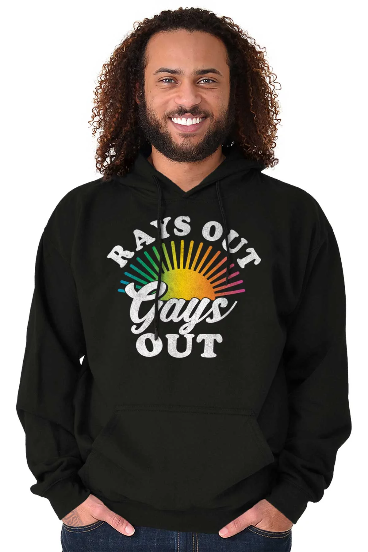 Rays Out Gays Out LGBTQ Pride Summer Hoodie Sweatshirt Women Men Brisco Brands 5X