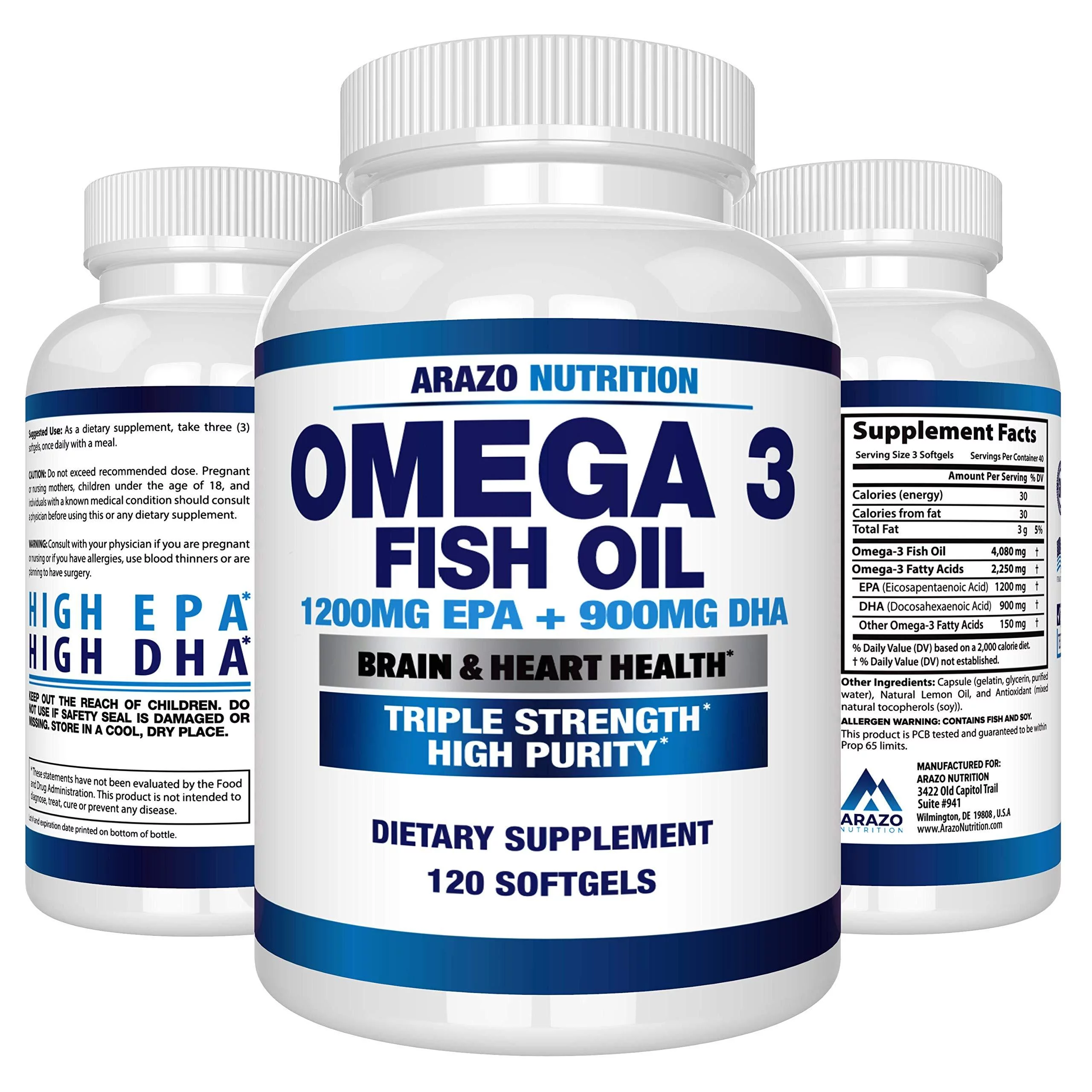 Omega 3 Fish Oil 2250mg | HIGH EPA 1200MG + DHA 900MG, NEW - FREE SHIPPING