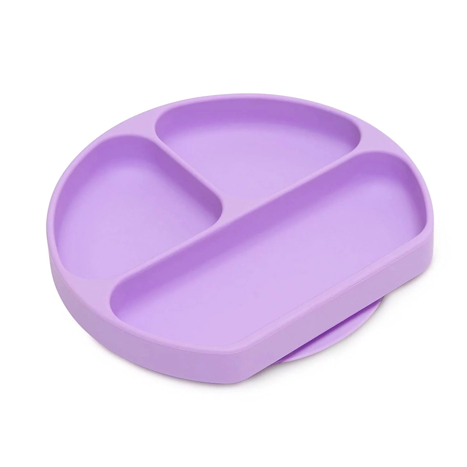 Silicone Grip Dish, Suction Plate, Divided Plate for Baby and Toddler, BPA Free Microwave and Dishwasher Safe \u2013 Lavender