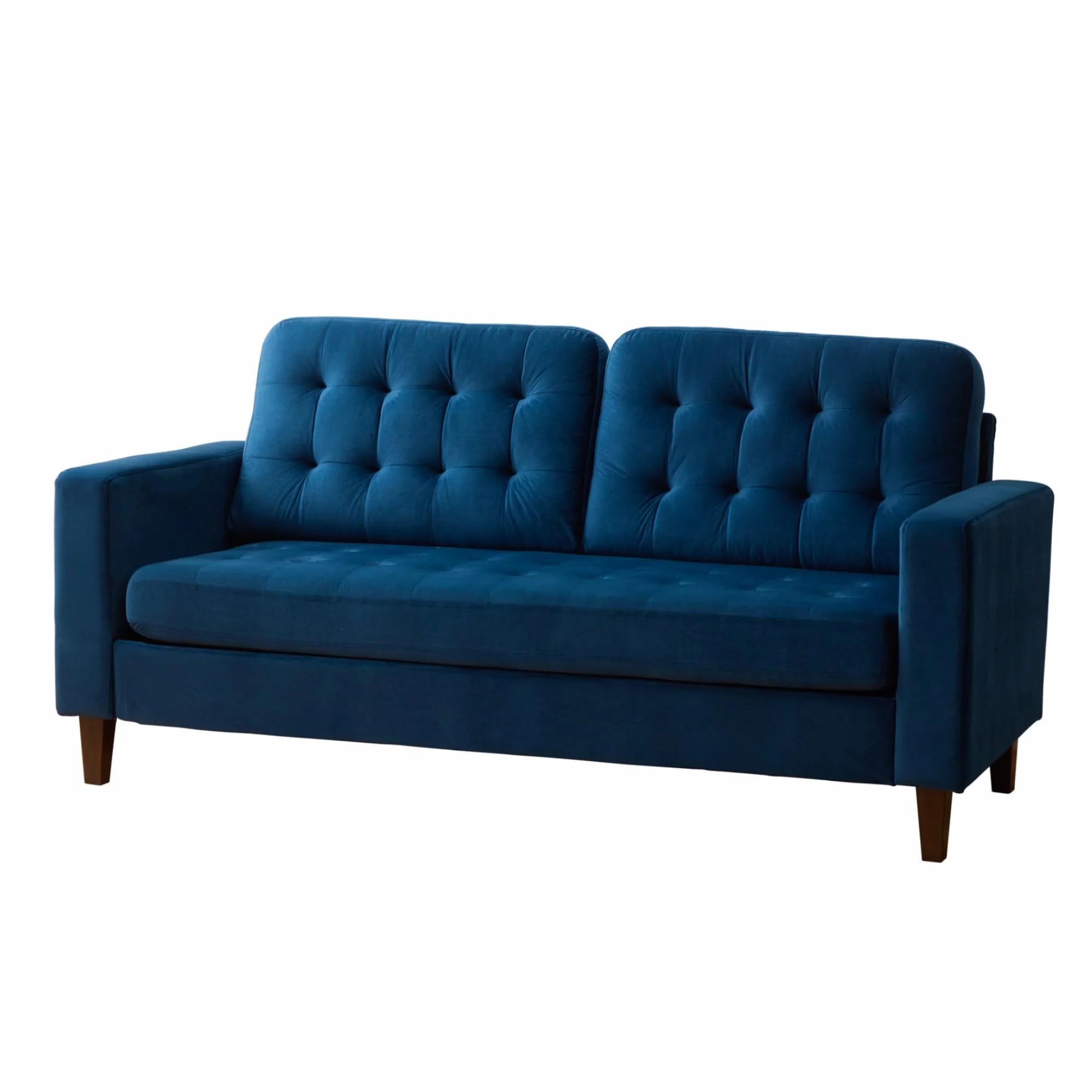 Mayview Carraway Upholstered Sofa with Tufting, Navy Velvet