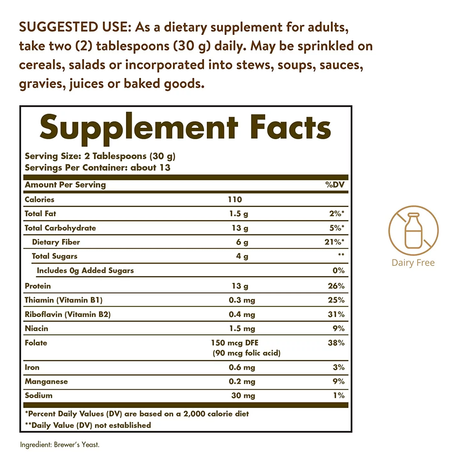Solgar, brewer's yeast powder, 14 oz (400 g) 2 packs