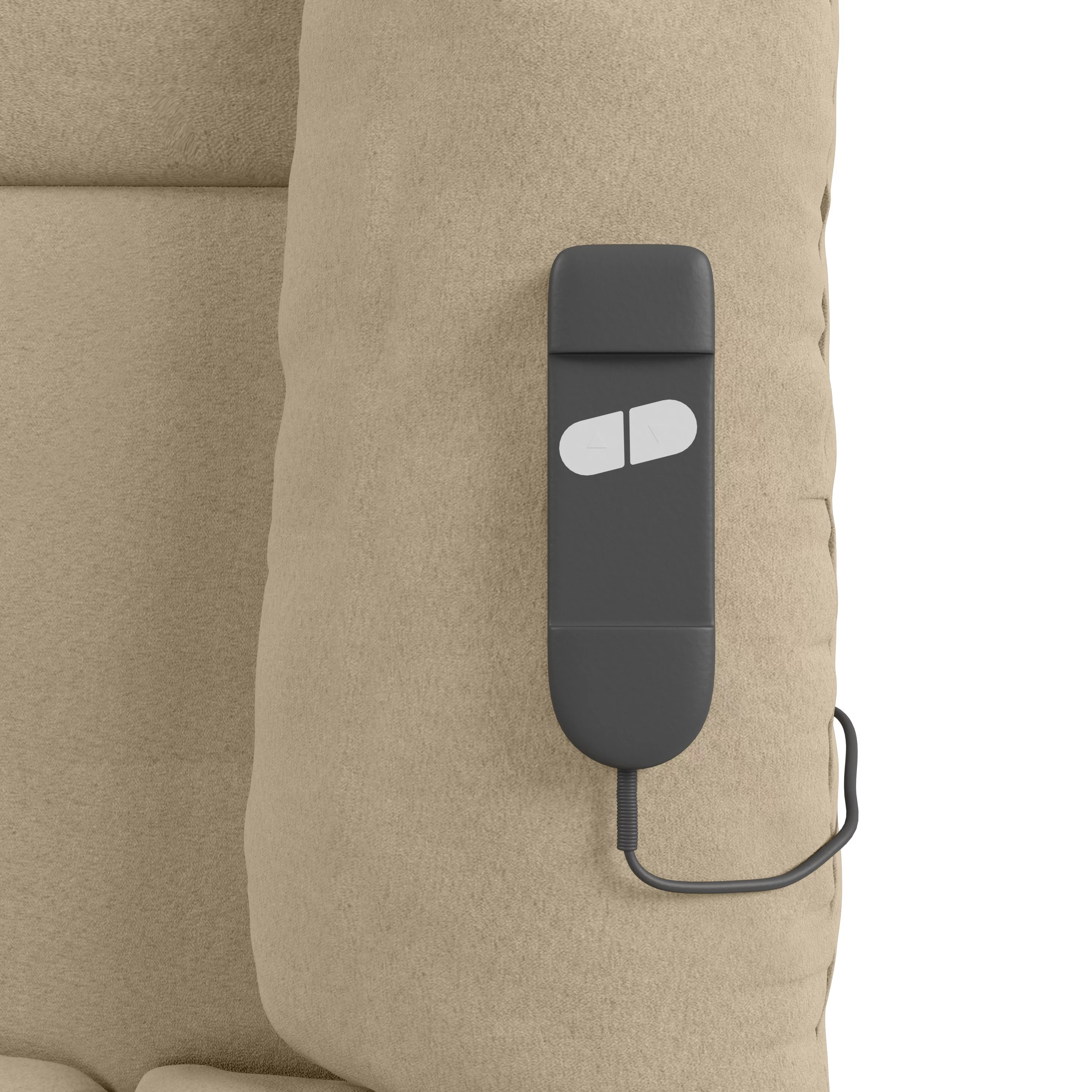 Homesvale Microfiber Khaki Wall Hugger Recliner with Power Lift