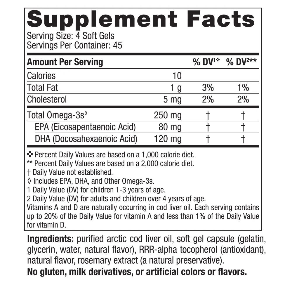 Nordic Naturals Children's DHA Mini Softgels, 250 Mg, with EPA & DHA 180 Ct