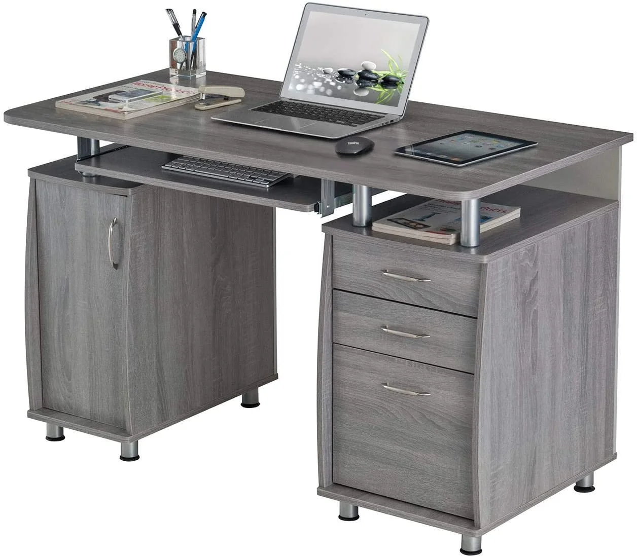 Small Computer Desk In Gray