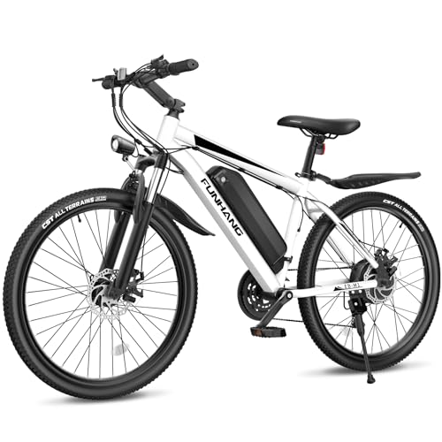 Electric Bike for Adults, 26'' 1000W Peak Ebike, Up to 50 Miles 21.7MPH Electric Mountain Bike with 48V 374.4WH Removable Battery, Adjustable Stem, Fenders, Lockable Suspension Fork, 21-Speed