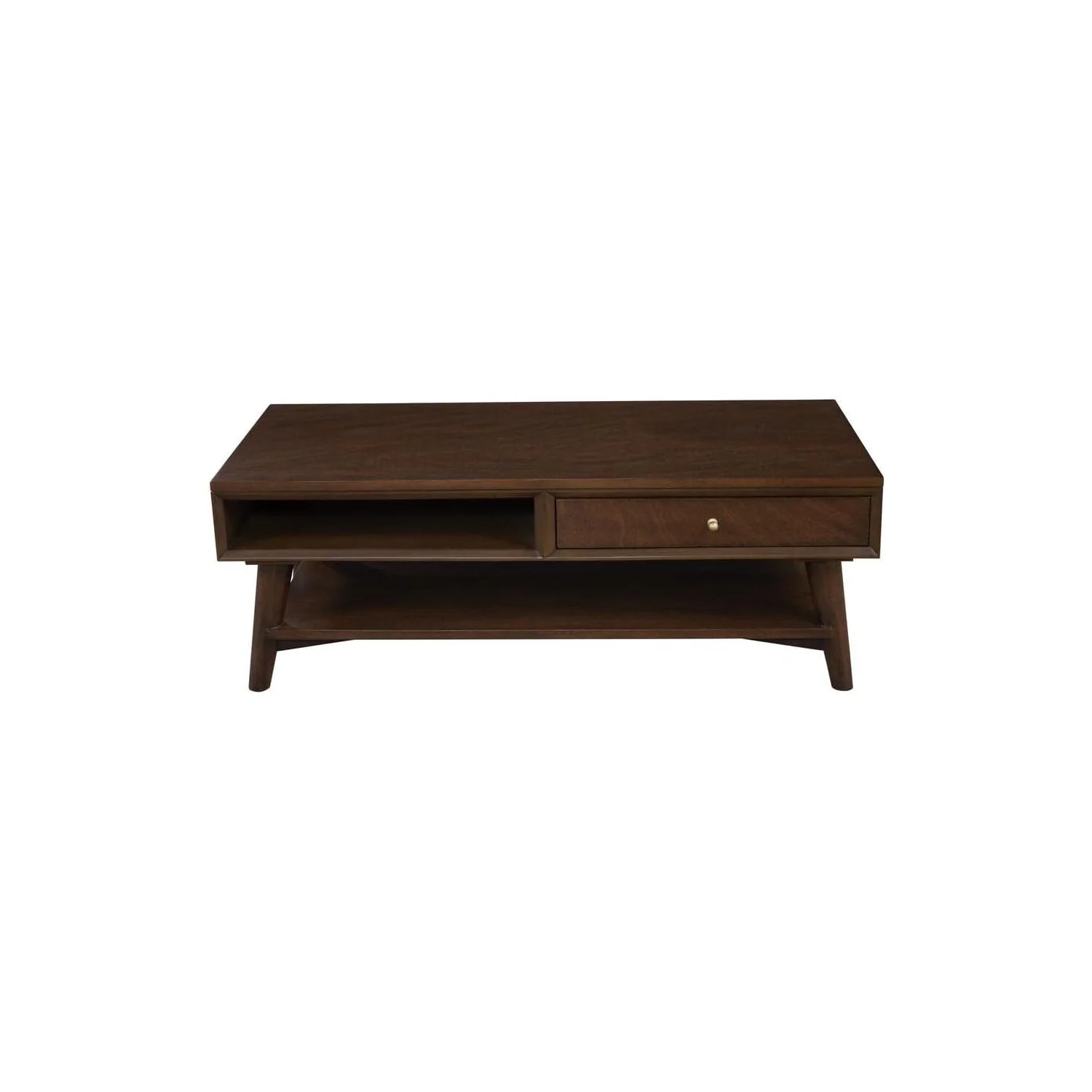 Alpine Furniture Flynn Wood 1 Drawer Coffee Table in Walnut