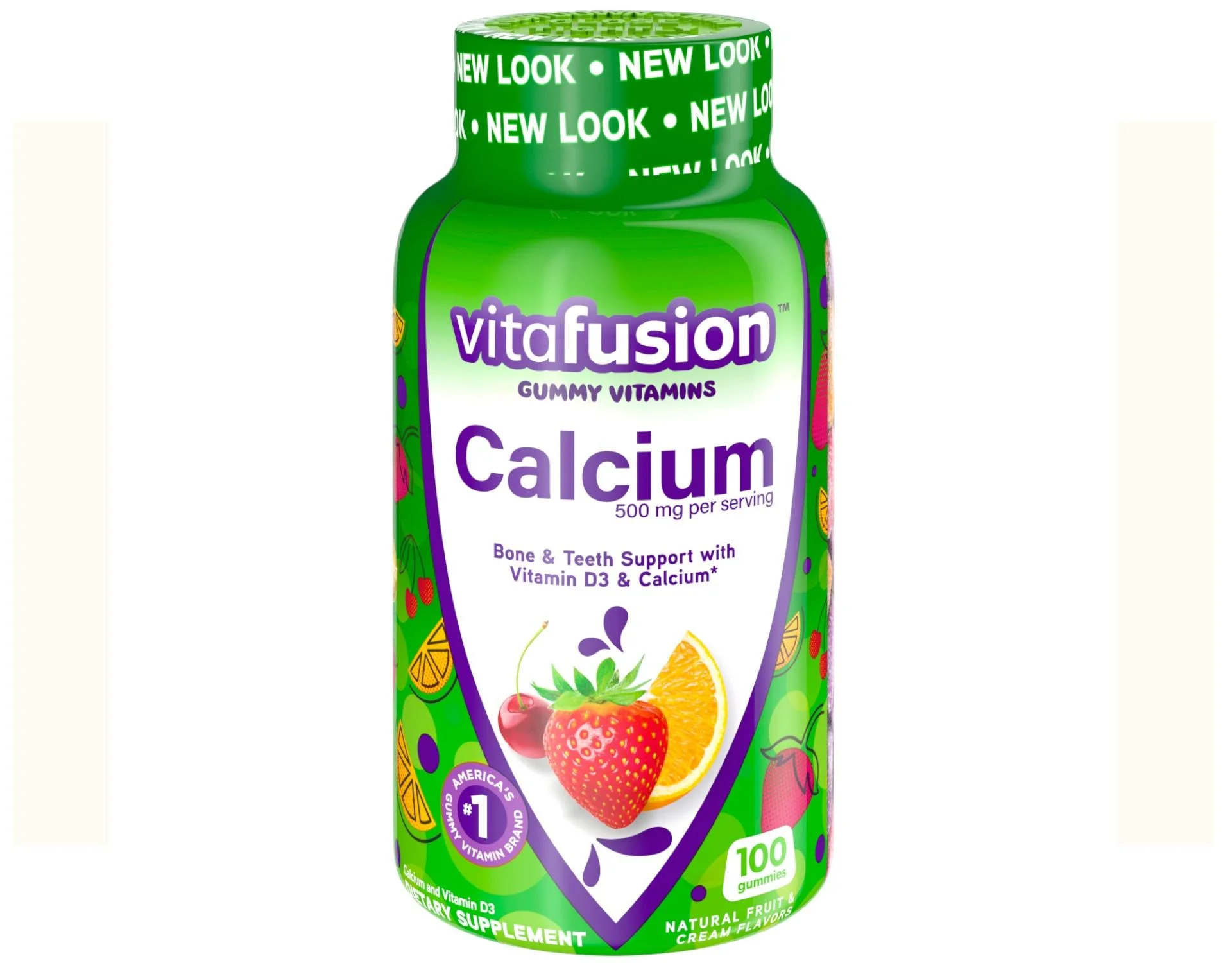 Vitafusion Fiber Well Sugar Free Fiber Supplement & Chewable Calcium Gummy Vitamins for Bone and Teeth Support